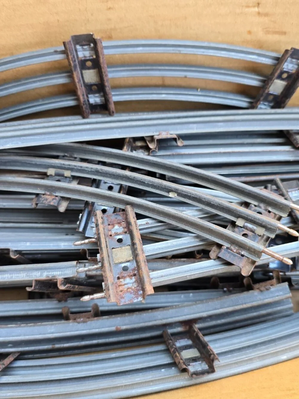 Vintage O-Gauge Model Train Track Bundle - Assorted Straight & Curved Pieces